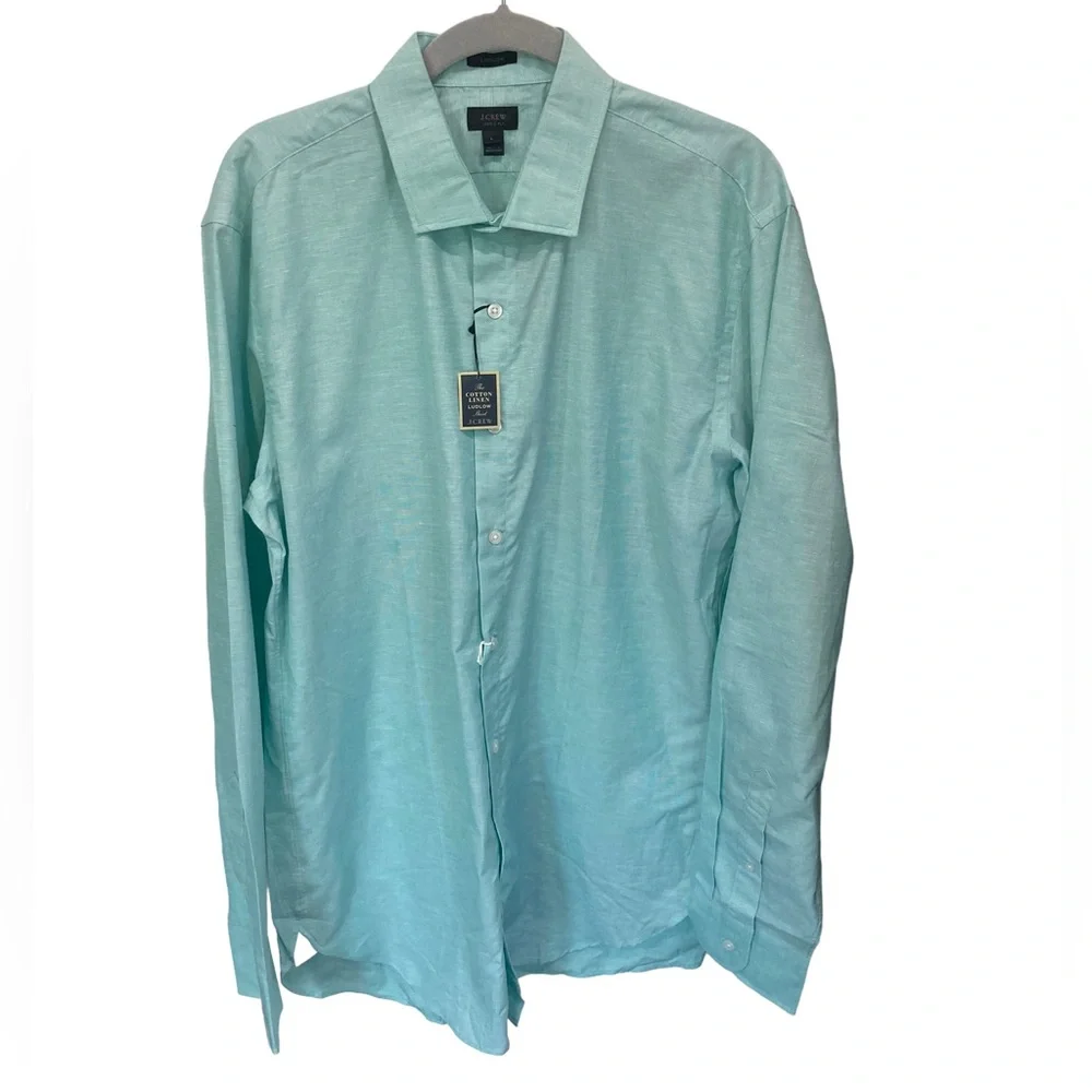 J.‎ Crew Ludlow Mens Button Down Shirt Mint Green Size Large.